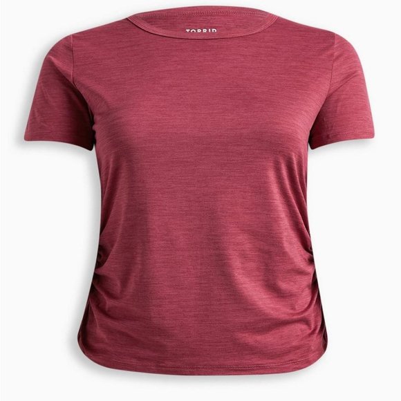 TORRID:BNWT, Soft Performance Jersey Short Sleeve Active Tee, Size:1, Dusty Rose - Picture 5 of 15